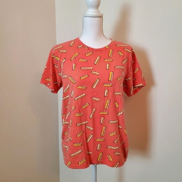 KnickerBocker Vintage Design Womens French Fry Pattern Crewneck T-shirt Medium - Picture 6 of 7